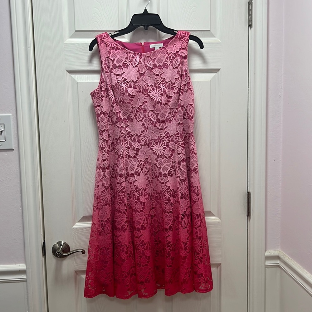 Pink ombré lace dress